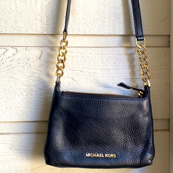 Michael Kors black pebbled leather crossbody bag purse - Picture 4 of 12